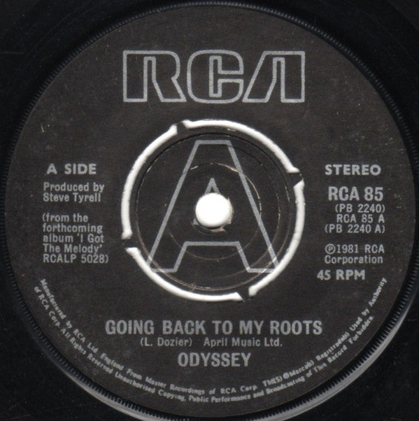 Odyssey (2) - Going Back To My Roots (7", Single, Kno)