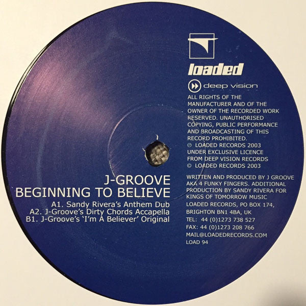 J-Groove - Beginning To Believe (12")