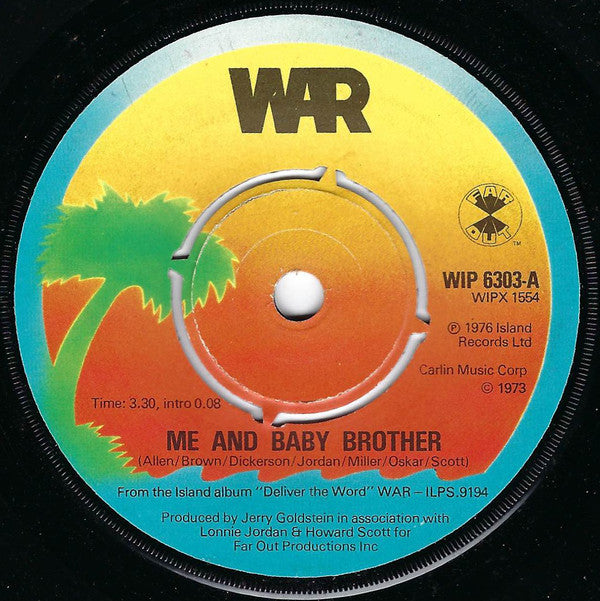 War - Me And Baby Brother (7", Single)