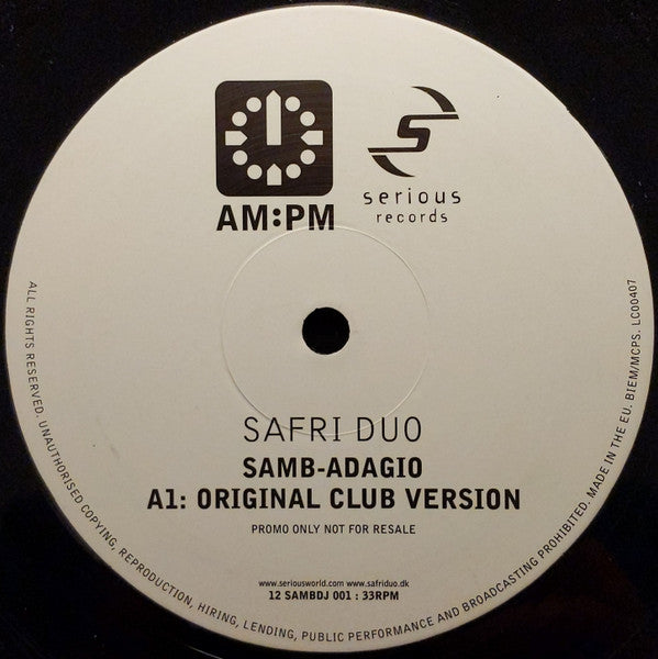 Safri Duo - Samb-Adagio (12", Promo)