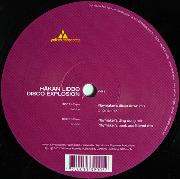 Håkan Lidbo - Disco Explosion (12")
