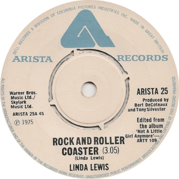 Linda Lewis - Rock And Roller Coaster (7")