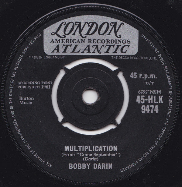 Bobby Darin - Multiplication (7", Single)