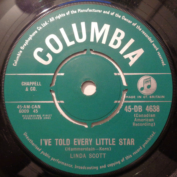 Linda Scott - I've Told Every Little Star (7")