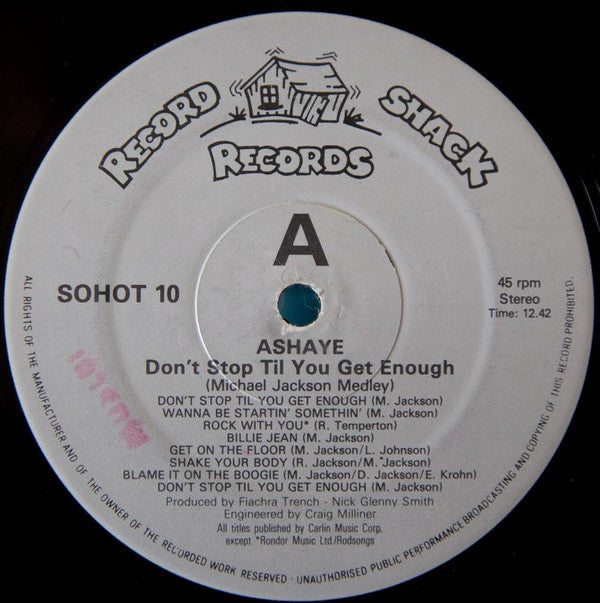 Ashaye - Don't Stop Til You Get Enough (12")