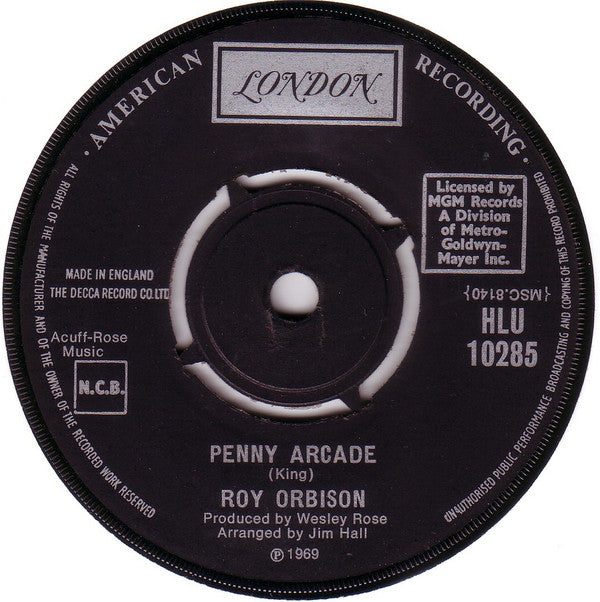 Roy Orbison - Penny Arcade (7", Single)