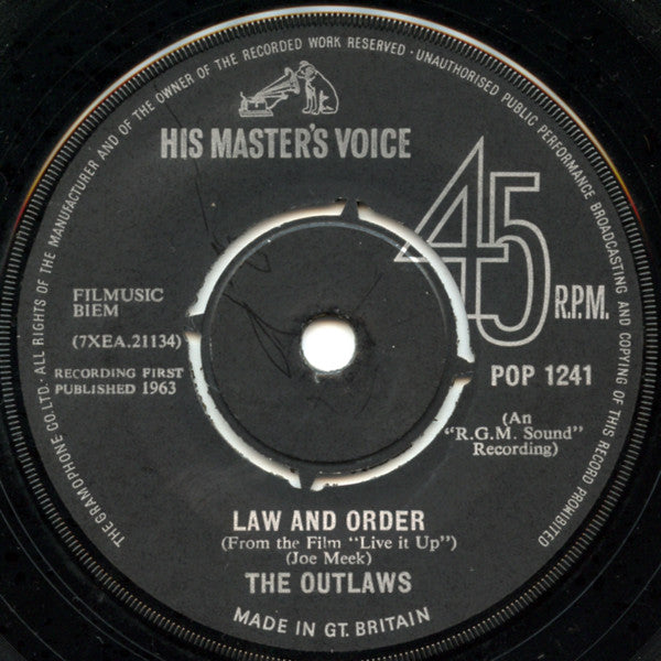 The Outlaws (3) - Law And Order (7")