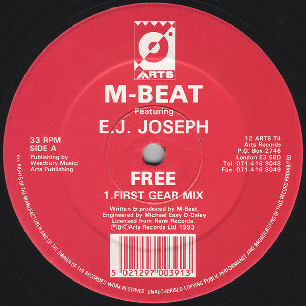M-Beat Featuring E.J. Joseph - Free (12")