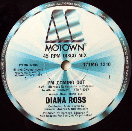 Diana Ross - I'm Coming Out (12", Single)
