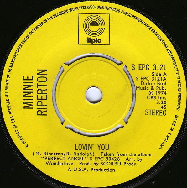 Minnie Riperton - Lovin' You (7", Single, 4 P)