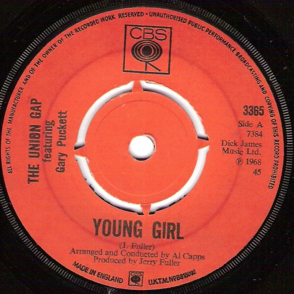 The Union Gap Featuring Gary Puckett* - Young Girl (7", Single)