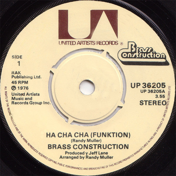 Brass Construction - Ha Cha Cha (Funktion) (7", Single)