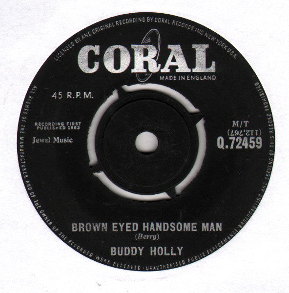 Buddy Holly - Brown Eyed Handsome Man (7", Single, RP)