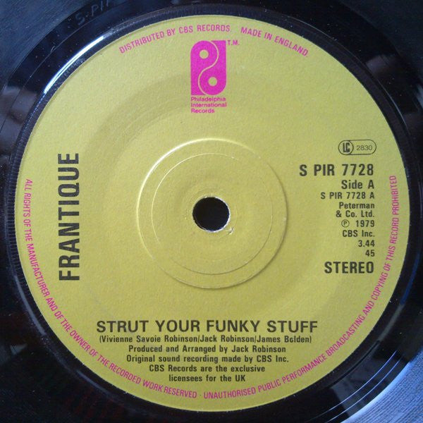 Frantique - Strut Your Funky Stuff (7", Single, Pap)
