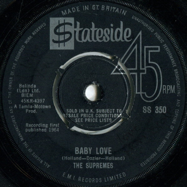 The Supremes - Baby Love (7", Single)