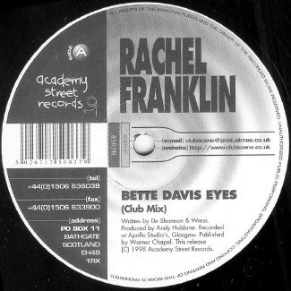 Rachel Franklin - Bette Davis Eyes (12")