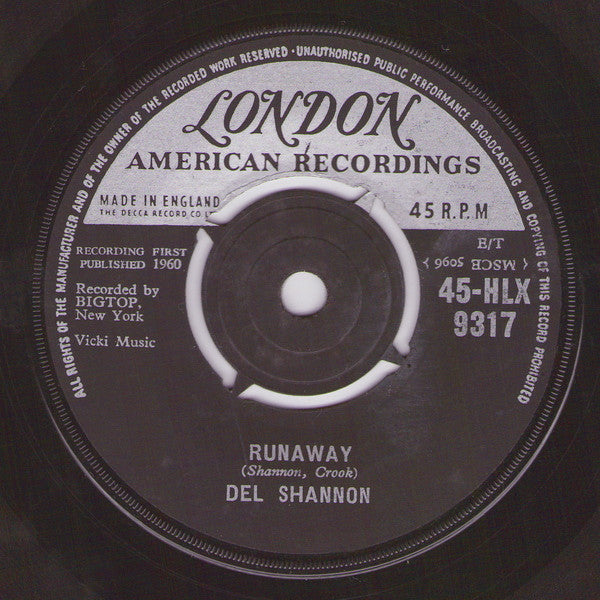 Del Shannon - Runaway (7", Single)