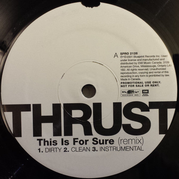 Thrust (5) - This Is For Sure (12", Promo)