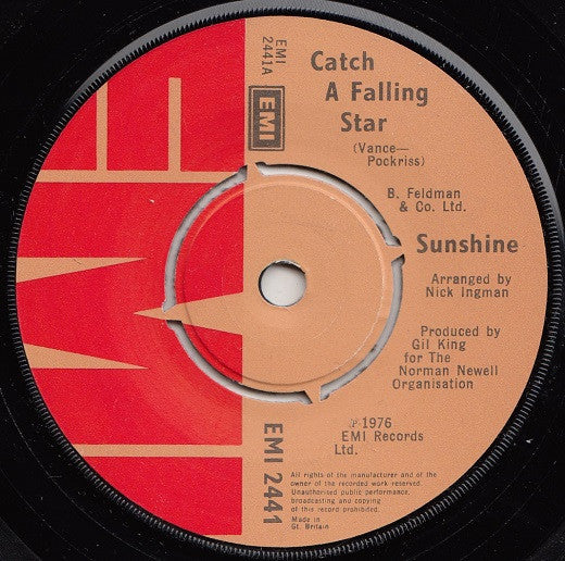Sunshine (33) - Catch A Falling Star (7", Single)