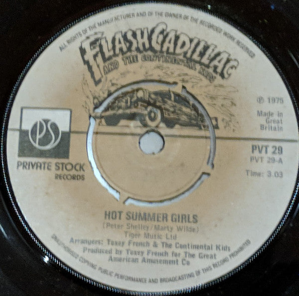 Flash Cadillac & The Continental Kids - Hot Summer Girls (7", Single)