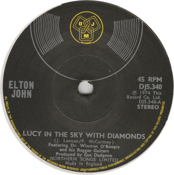 Elton John - Lucy In The Sky With Diamonds (7", Single, Sol)