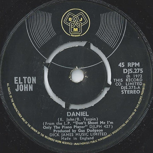 Elton John - Daniel (7", Single, 4-P)