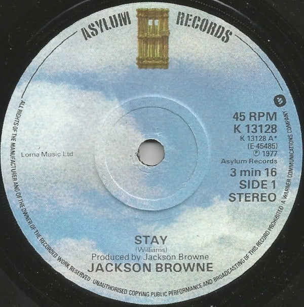 Jackson Browne - Stay (7", Single)