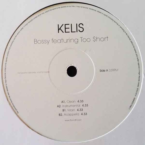 Kelis Featuring Too $hort* - Bossy (12", Promo)