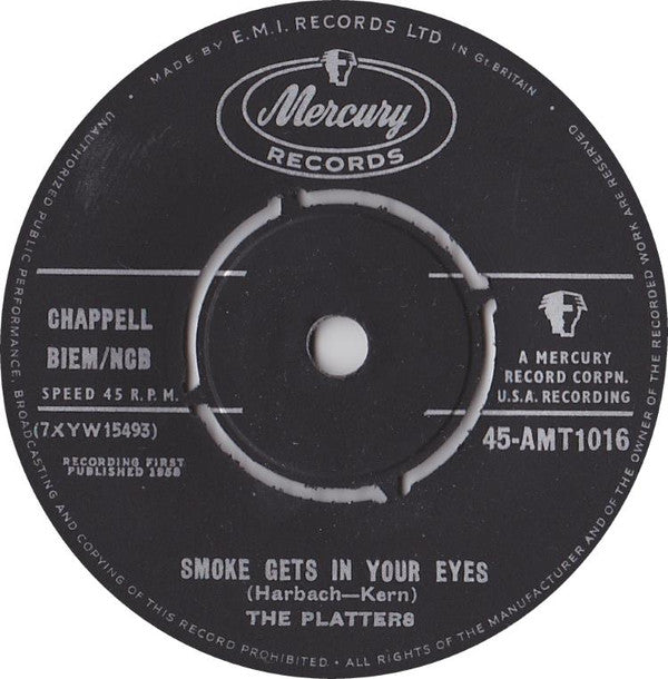 The Platters - Smoke Gets In Your Eyes (7", Single)