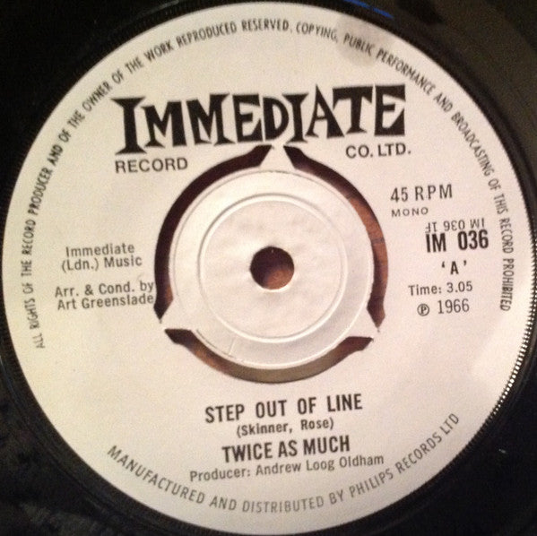 Twice As Much - Step Out Of Line (7")