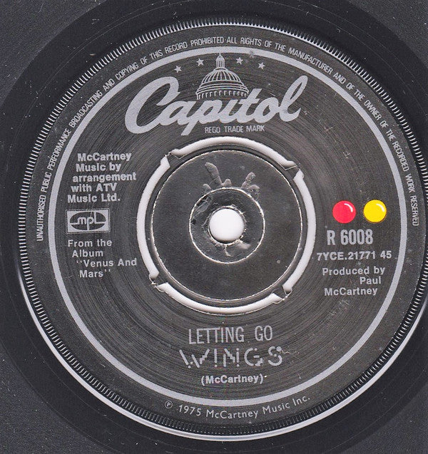 Wings (2) - Letting Go (7", Single)