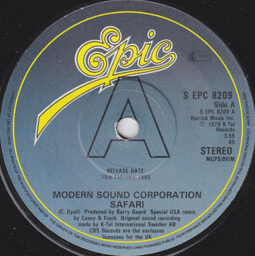 Modern Sound Corporation - Safari (7", Promo)