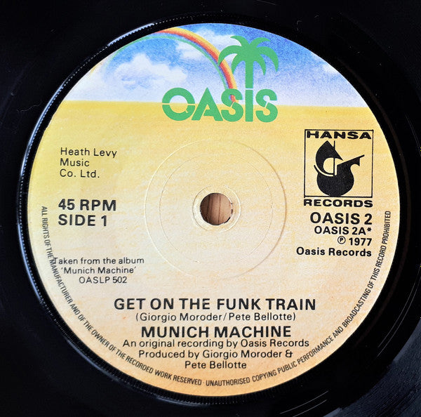 Munich Machine - Get On The Funk Train (7", Single)