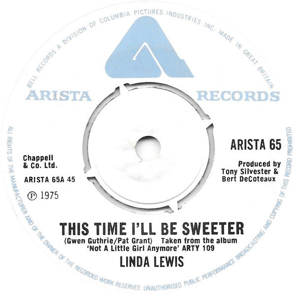 Linda Lewis - This Time I'll Be Sweeter (7", Single)