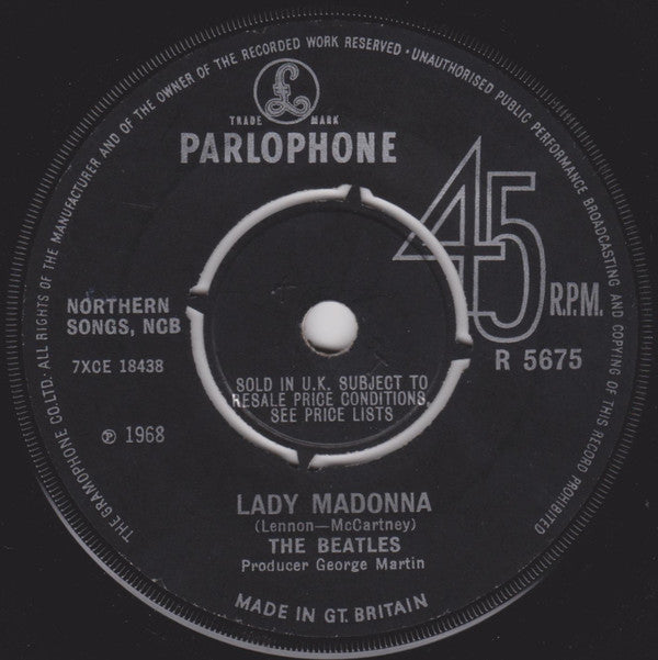 The Beatles - Lady Madonna (7", Single, Mono, 4 P)