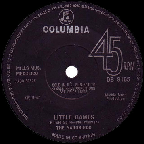 The Yardbirds - Little Games (7", Single, Sol)