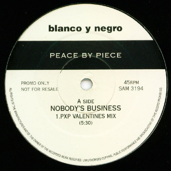 Peace By Piece - Nobody's Business (12", Promo)