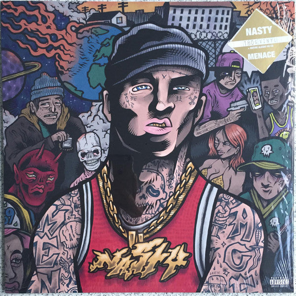 Nasty (7) - Menace (LP, Album + CD, Album)