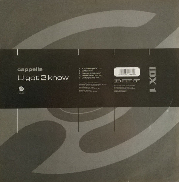 Cappella - U Got 2 Know (12")