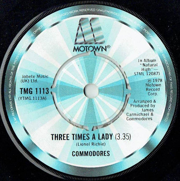 Commodores - Three Times A Lady (7", Single, Pus)