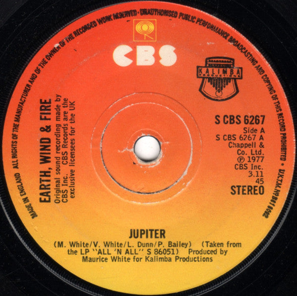 Earth, Wind & Fire - Jupiter (7", Single)