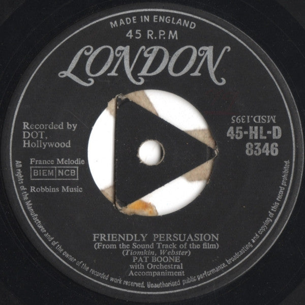 Pat Boone - Friendly Persuasion (7")