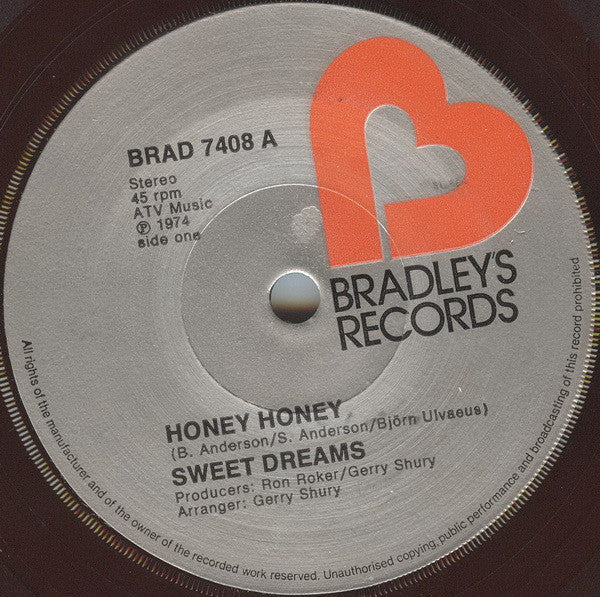 Sweet Dreams (3) - Honey Honey (7", Single, Sol)