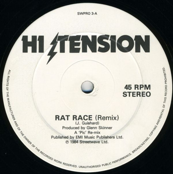 Hi Tension* - Rat Race (12", S/Sided, Ltd, Promo)