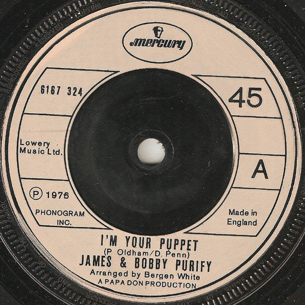 James & Bobby Purify - I'm Your Puppet (7", Single)