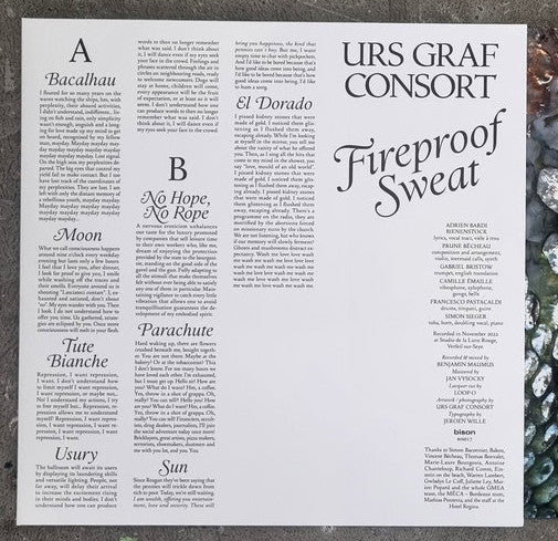 Urs Graf Consort - Fireproof Sweat (LP, Album, Ltd)