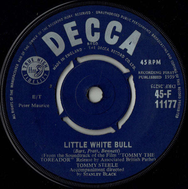 Tommy Steele - Little White Bull (7", Single, 4 P)