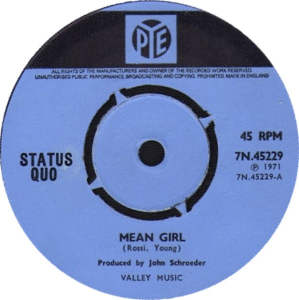 Status Quo - Mean Girl (7", Single, Pus)