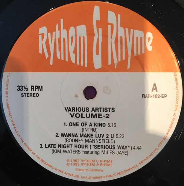 Various - Rythem & Rhyme Vol. 2 (12", EP, Comp, Unofficial)