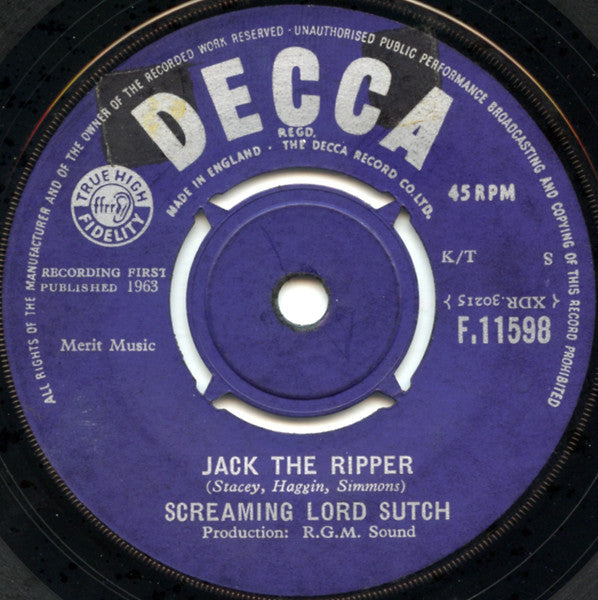 Screaming Lord Sutch - Jack The Ripper (7", Single)